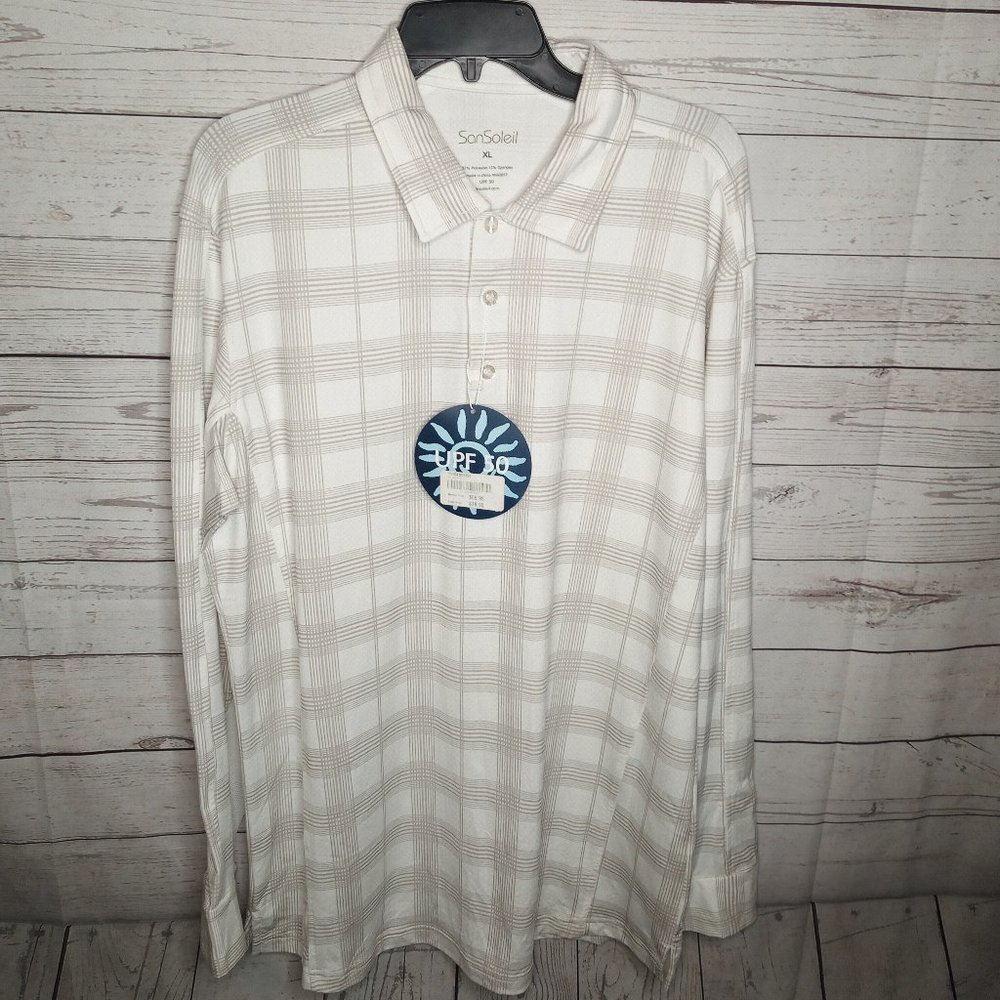 SAN SOLEIL MEN'S SZ XXL  LS GOLF TOP POLO NEW